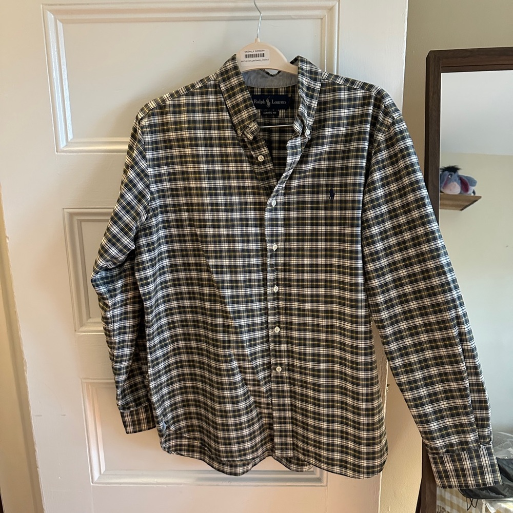 Ralph Lauren Men's Green Plaid Shirt